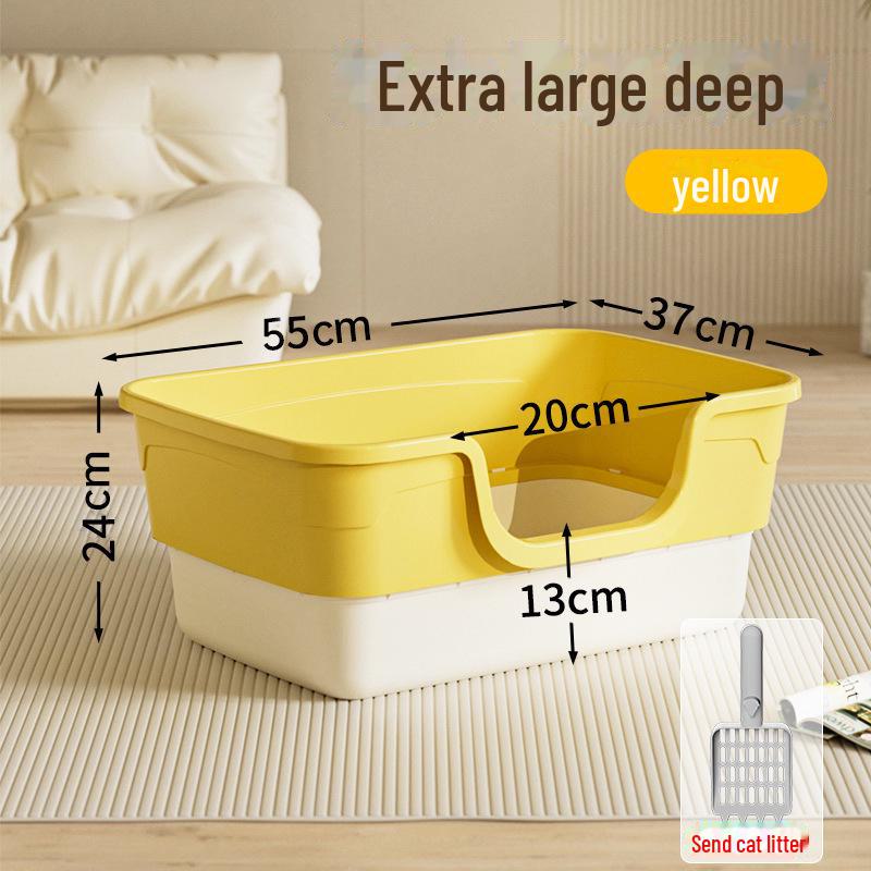 

Дуже великий водонепроникний напівзакритий котячий лоток із високими стінками 55CM