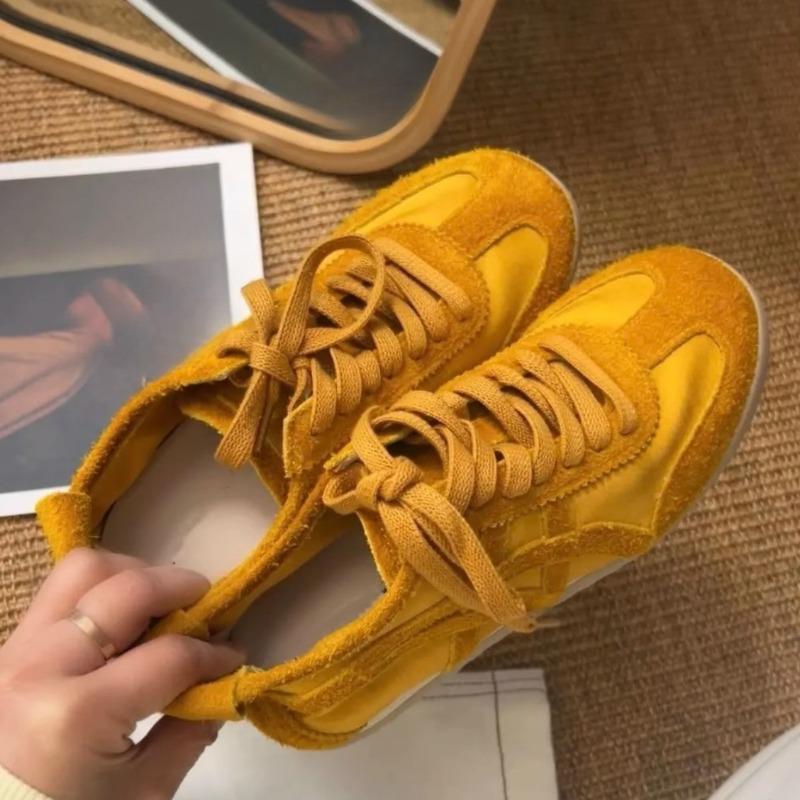 

New Soft Leather Retro Versatile Flat Casual Sports Shoes for Women 40 жёлтый