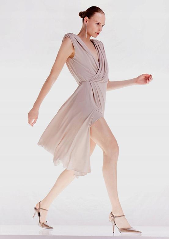 Karen Millen Beige Midi Dress For Tall L B1C