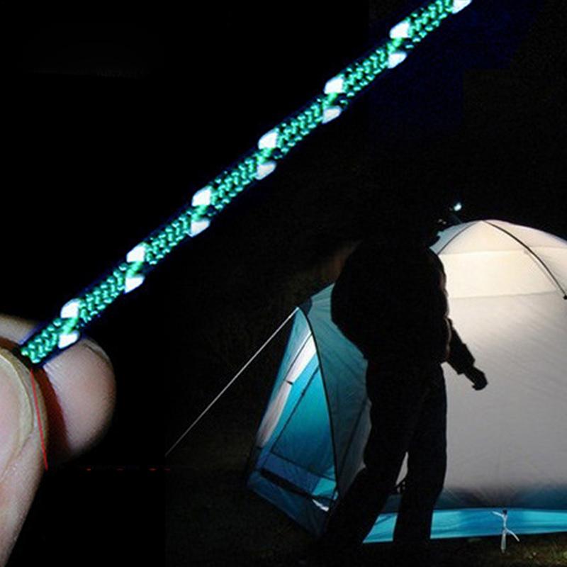 50m 4mm Reflective Paracord Tent Cord Rope Camping Canopy Shelter Awning Rope Runner Guy Line Outdoor Guy Lines fixed rope