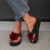 Fashion 2024 High Quality Shoes for Women Flip Flops Women's Slippers Fashion Floral Beach Slippers Women New Round Toe Wedge Slippers