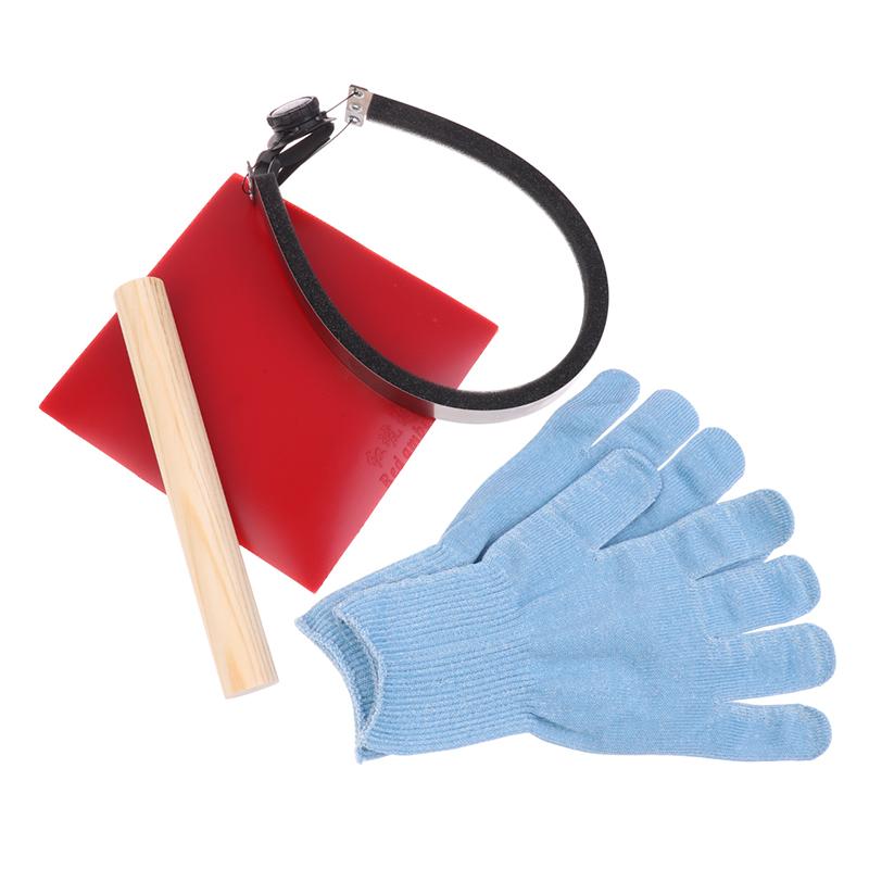 Table Tennis Rubber Manual Cutter Bowknife Set For Table Tennis Paddle Rubber Cutting Machine With Roller + Gloves