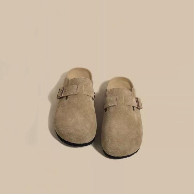 Soft leather version~ Boken shoes platform slippers women's spring and autumn 2025 new outer wear fishing half slippers Boken shoes