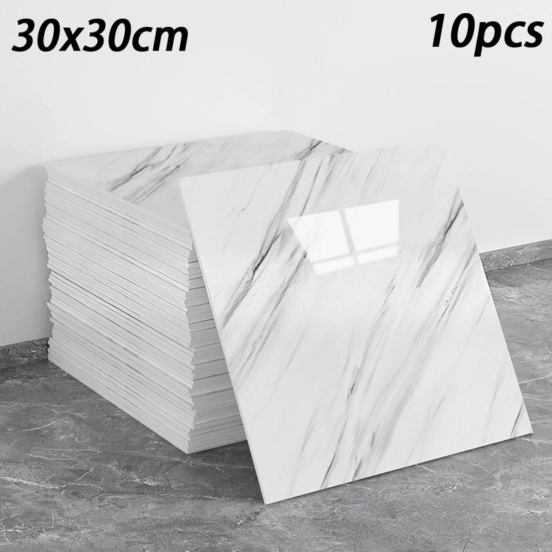 10Pcs Marble Wallpaper Super Strong Adhesive Waterproof Sticker For Bathroom Kitchen Decor Design