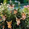 6pack Resins Fairies Statues Courtyards Garden Lawn Flower Pot Plugin Spring Garden Decoration Microscopic Landscape 6XDE