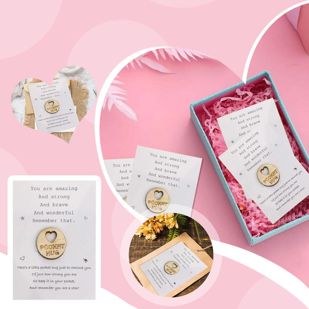 Valentine's Day Handmade Pocket Hug Card, You Are Amazing, Strong And Pocket Hug, For Invitation, Encouragement, Friendship And Holiday Greetings