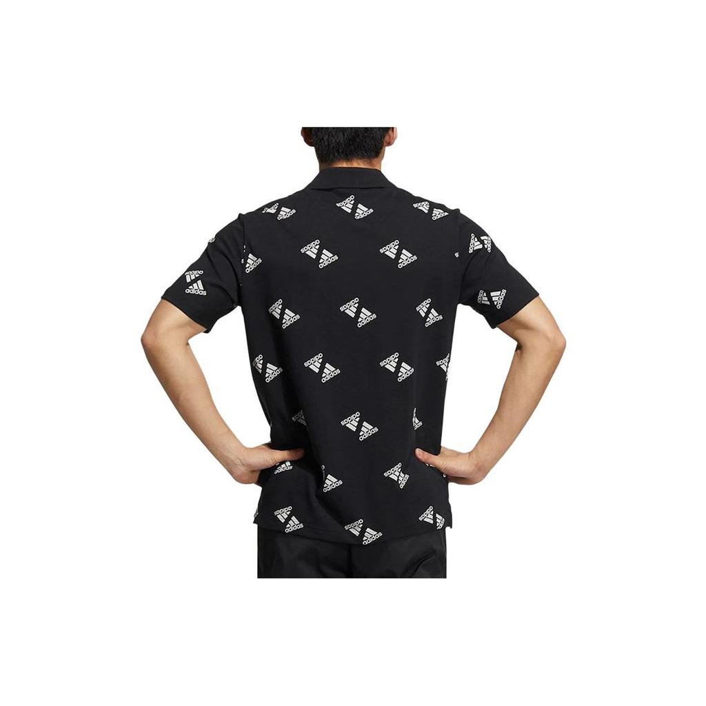 Adidas Polo Shirts Men's Black Polo Collar Moderate Straight Fit HE7432