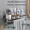 Bathroom Storage Rack, No Drilling Required, Wall-Mounted Hooks, Toilet Washroom Toiletry Organizer, Bathroom Sink Corner Shelf, Shower Room Rack