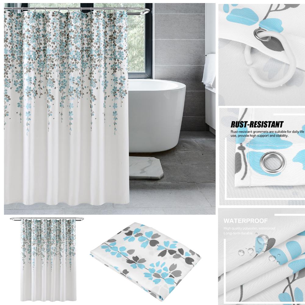 Bohemian Shower Curtain Watercolour Plant Colorful Flower Modern Simple Home Bathroom Decor Fabric Bath Curtains With Hooks