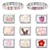 Cute 3D Series Red Apple Eye Heart Flower Bow Knot Italian Charm Link Fit 9mm Stainless Steel Jewelry DIY Making Bracelet Gift