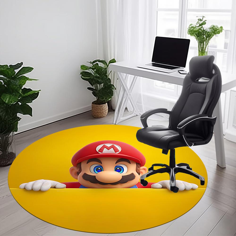 M-Mario Bros Office Round Area Rug, Indoor Mat Suitable For Office, Under Office Chairs Bedroom Living Room Home Decor, DT1212008