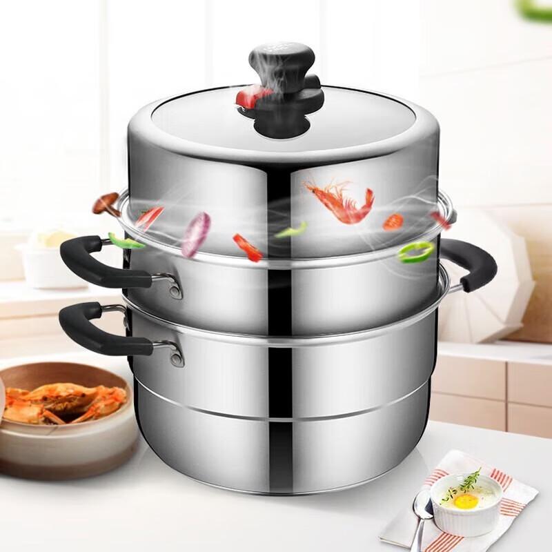 Cui Da Huang 304 Stainless Steel 3-Tier Steamer Pot