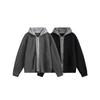 New Lazy Wind Fake Two-piece Cardigan Hooded Sweater Men's Autumn and Winter New Retro Trendy Brand Knitted Sweater Jacket Top