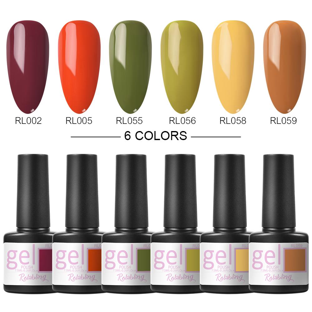 Set de lac de unghii cu gel de 6 buc 7 ml Lac de gel UV LED Lac semi-permanent pentru unghii