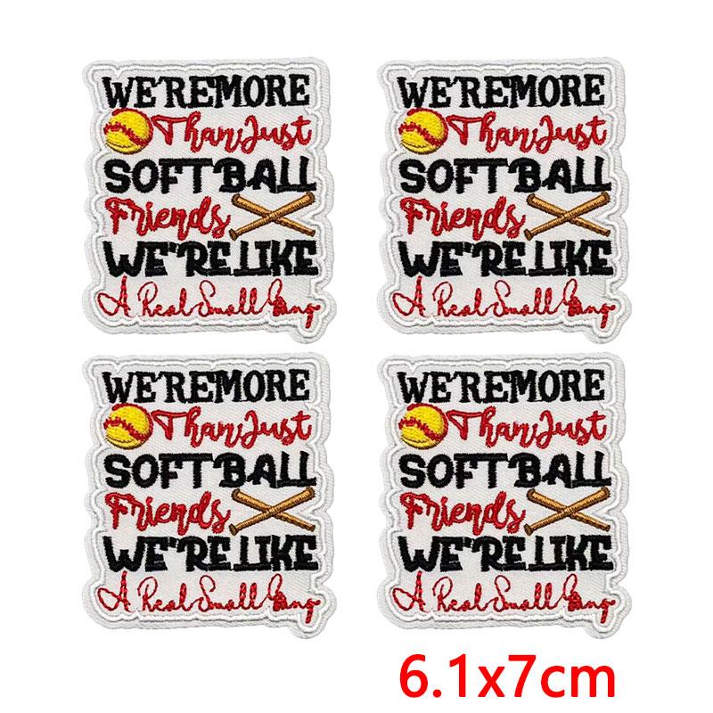 10PCS Softball Themed Iron On Patches, Softball Bow & Unicorn Embroidery Patches, Patches for Clothing DIY Decoration