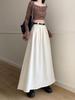 2026 New High-Waist A-Line Chic Long Suit Half-Skirt for Women - Spring/Autumn Korean Style Slimming Umbrella Skirt