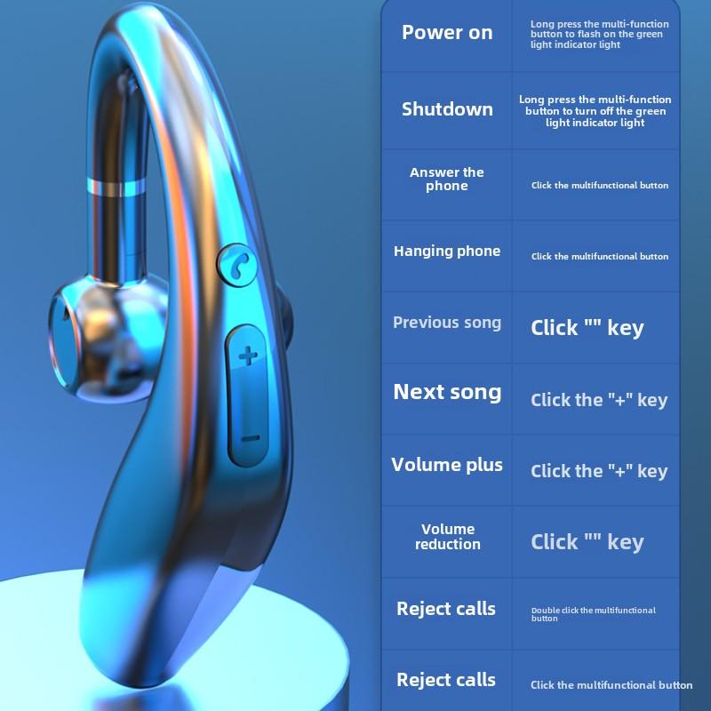 Drahtloses Bluetooth-Headset Business Einzelohr Hängendes Ohr Drahtloses Bluetooth-Headset Extra Lange Standby-Zeit