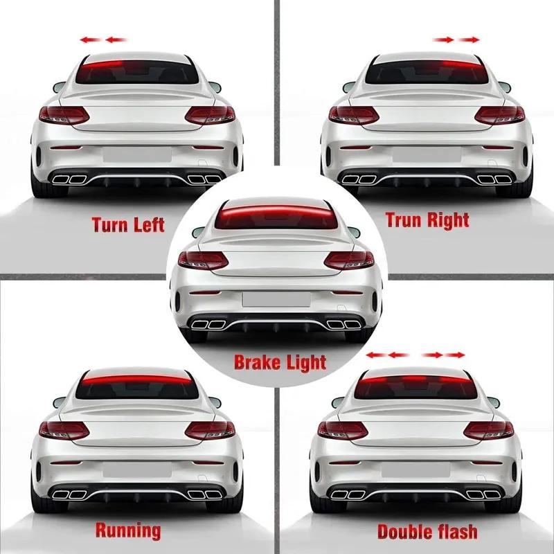 Car LED Brake Light Strip 5 Function Sequential Rear Tail Warning Lights Waterproof for Truck VAN SUV Bus Signal Lamp