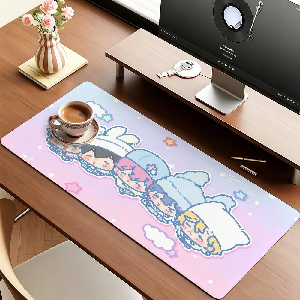 Kpop P-PLAVE Cartoon Mouse Pad Anti Slip Rubber Edge Locked Thickened Laptop Gaming Desk Mat