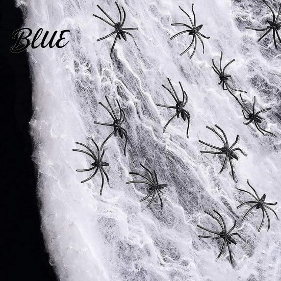 Spooky Party Supplies Halloween Glow-in-the-Dark Spider Web, 20/40/60/100/120/200/300g Luminous Web with Mini Spiders, Celebration Reusable Decor for