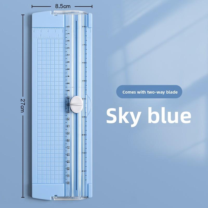 

1 шт. Портативный мини двусторонний резак для бумаги формата А4 ручной рез фотокарточек машина офисный резак для бумаги артефакты для справочника 1PCS небесно-голубой