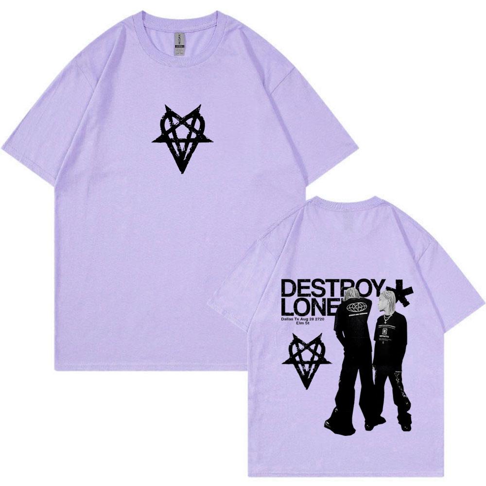 Rapper Destroy Lonely T-shirt Men Women Fashion Hip Hop Oversized T Shirts 100% Cotton Casual Short Sleeve T-shirts Streetwear