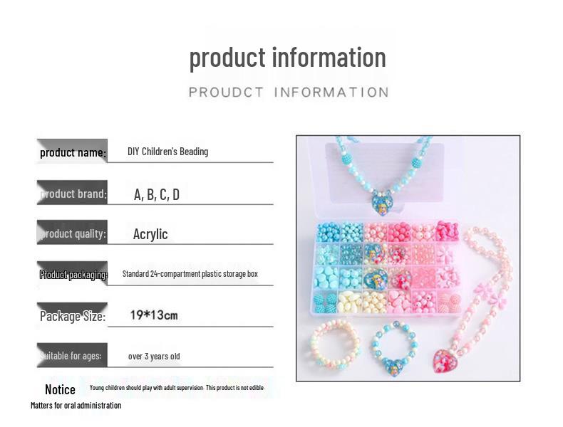 Beaded Toy Kit for Girls: DIY String Beads for Handmade Necklaces - Educational Birthday Gift