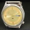CITIZEN AUTOMATIC 8200 JAPAN MENS VINTAGE GOLDEN COLOR DIAL WATCH a702750-1 R210-a702750