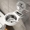 Toilet Suction Cup Wall-mounted Rack Ashtray Toilet Non-punching Stainless Steel Smoking Ash Storage Split