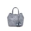 Daks Blue Cowhide Flower Punching Tote Bag S Dcba6e595b2