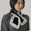SORRY TOO MUCH LOVE Wool Crochet Knit Lace Muffler_Black