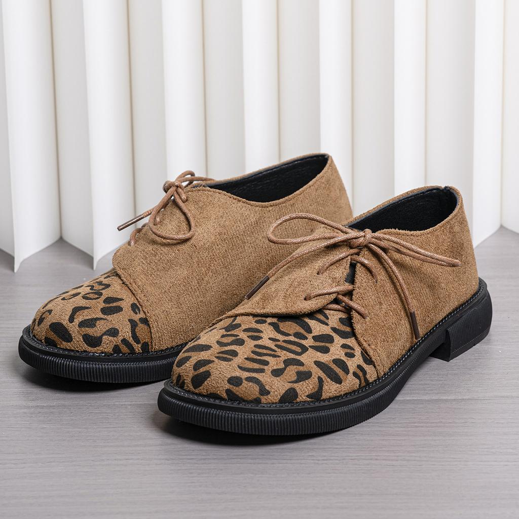 Large size platform four seasons new thick heel strap comfortable British style small leather shoes
