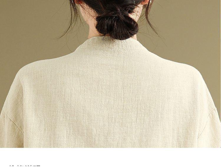 Plus Size Retro Linen Button Pocket T-shirt - Women's Slimming Fashion Short Sleeve Top for Summer 2025.