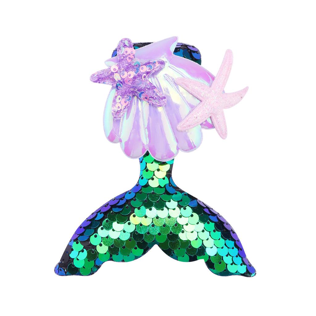 A 6-piece Set of New Sequined Cartoon Mermaid Starfish Shell Edge Clip-on Hair Accessories
