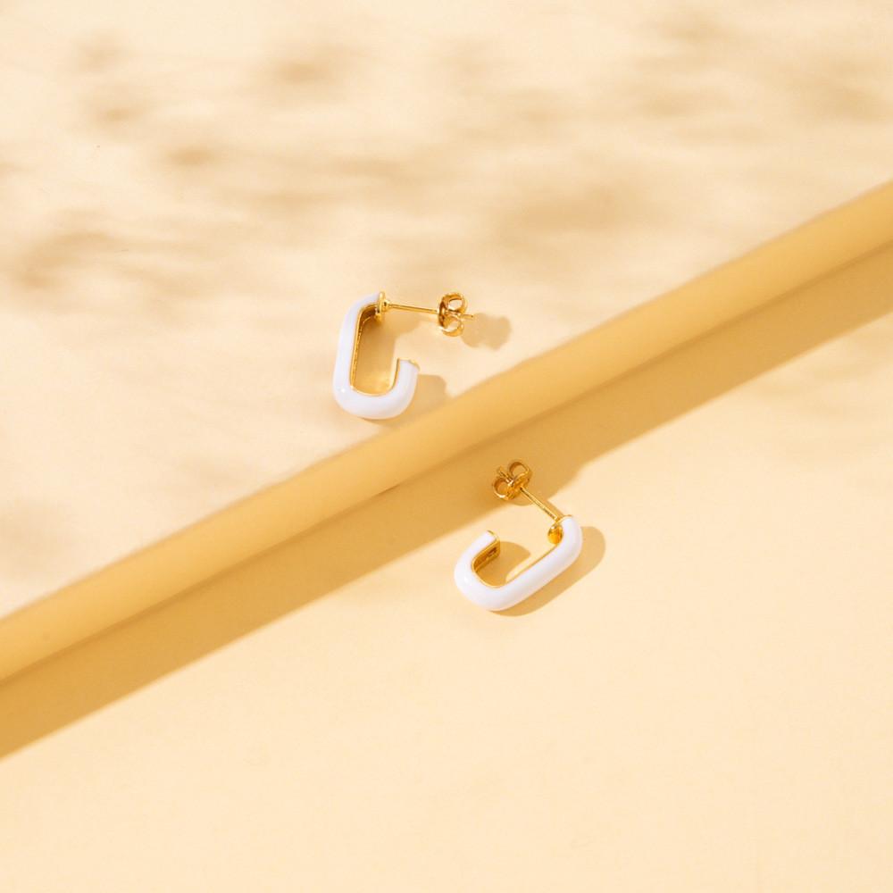 Contemporary Jshaped Womens Earrings With Sleek Geometric Design And Colors