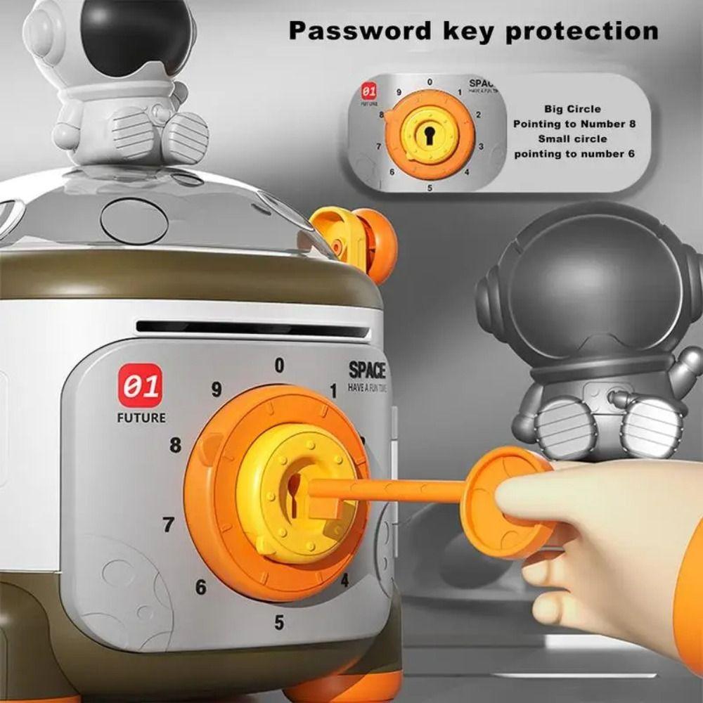 

Hand Crank Space Astronauts Money Boxes Large Capacity Password Piggy Bank Creative Toy