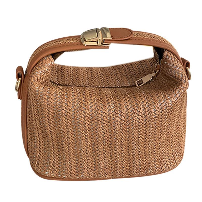 Korea Dongdaemun Ins Straw Woven Small Bag Casual Women's Bag Single Shoulder Crossbody Bag New Summer Style