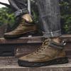 Men's Retro Genuine Leather Large Size Casual Shoes Winter Plus Velvet Warm Ankle Boots Spring and Autumn Men's Mid-cut Short Boots