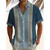 Classic Fit Striped Short Sleeve Lapel Shirt - Breathable, Relaxed, Casual Button-Up for Summer Daily Wear, Vacation Resorts, and Outdoor Activities