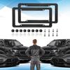 2PCS Carbon Fiber License Plate Frame, Waterproof Plastic Number License Plate Cover, Car Accessories Licence Plates Frame Holder with Fasteners and
