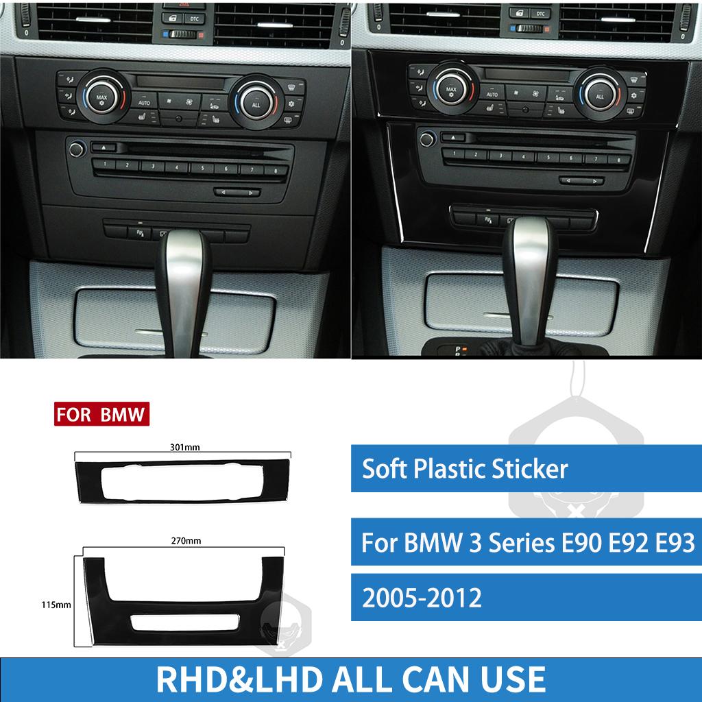 For BMW 3 Series E90 E92 E93 2005-2012 Dashboard AC Control Trim Panel Cover Piano Black Stickers Car Interior Accessories Piano black