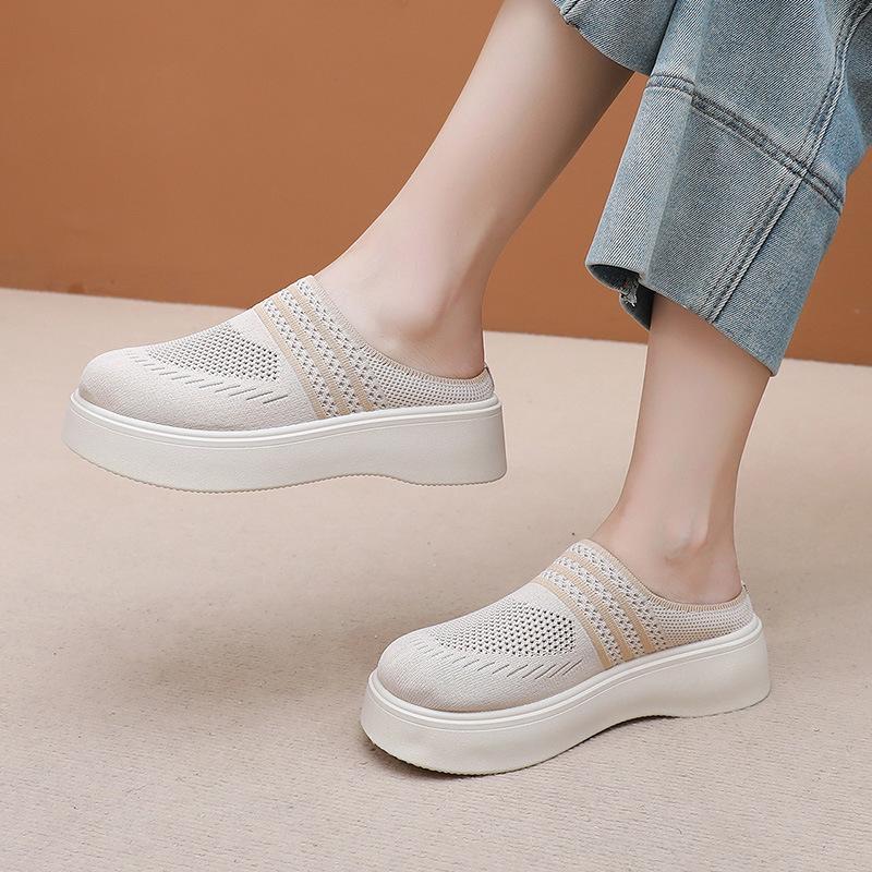 Slippers Women's Summer New Bag Head Mesh Breathable Thick-soled Women's Slippers Wear Non-slip Soft-soled Fashion Women's Shoes