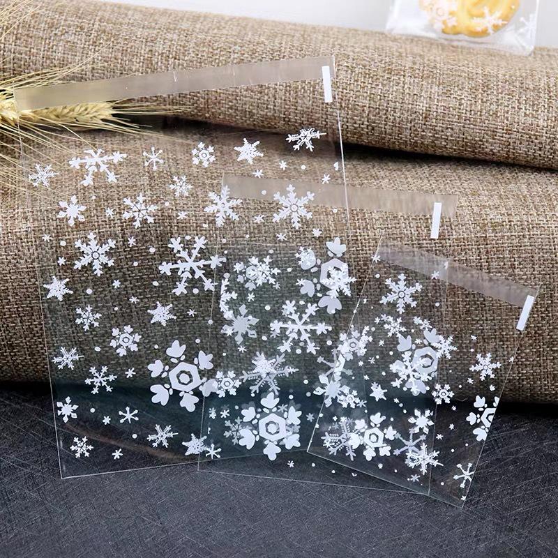 White Polka Dot Frosted Self-Adhesive Bag for Nougat, Biscuit, Candy, and Pastry Packaging