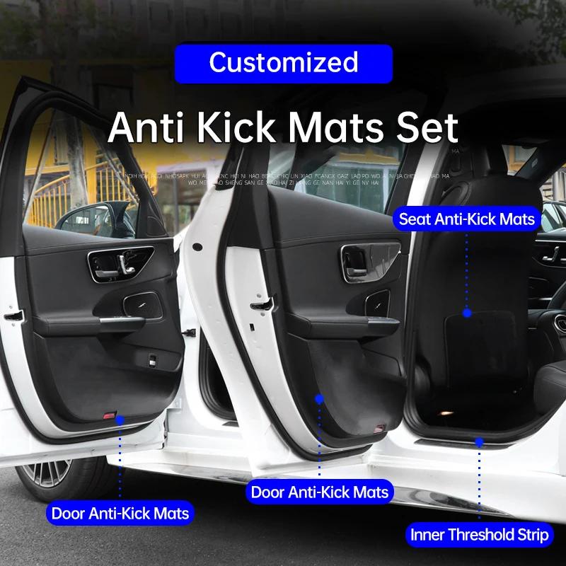 For Mercedes Benz C-Class 2023 Car Door Kick Mat GLC 300L Car Seat Anti-Kick Mats C260L Car Door Sill Strips Protective Stickers