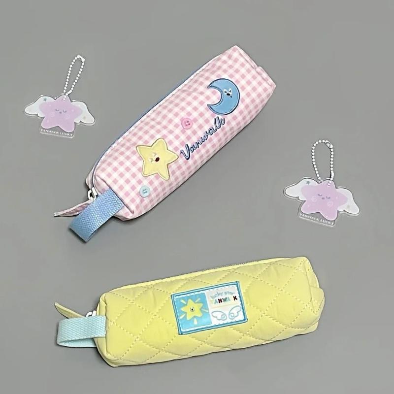 Ins Style Simple Star Large Capacity Pen Bag Pencil Case Student Stationery Simple Pencil Box Storage Bag School Supplies