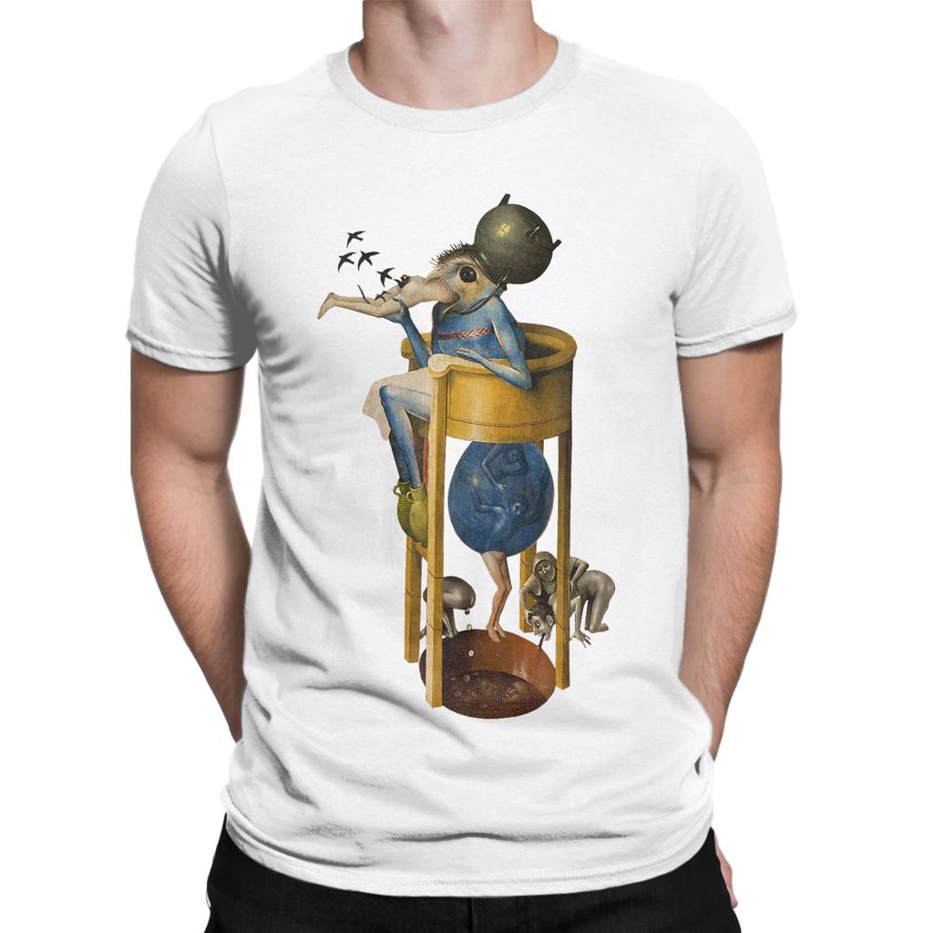 Men's Hieronymus-Bosch The Garden of Earthly Delights Devil T Shirts 100% Cotton Clothes Hipster Short Sleeve Tee Shirt T-Shirt