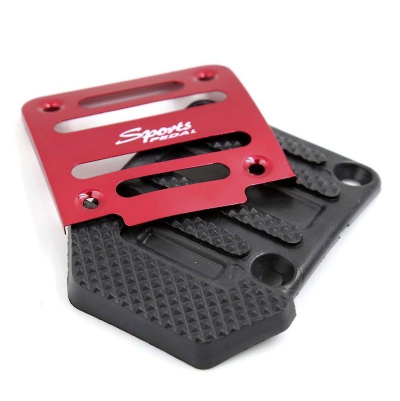 Rutschfeste Sport Metall Manuelle Auto Fahrzeug Pedal Fuß Trittbrett Abdeckung Pad 3 Stk. Rot