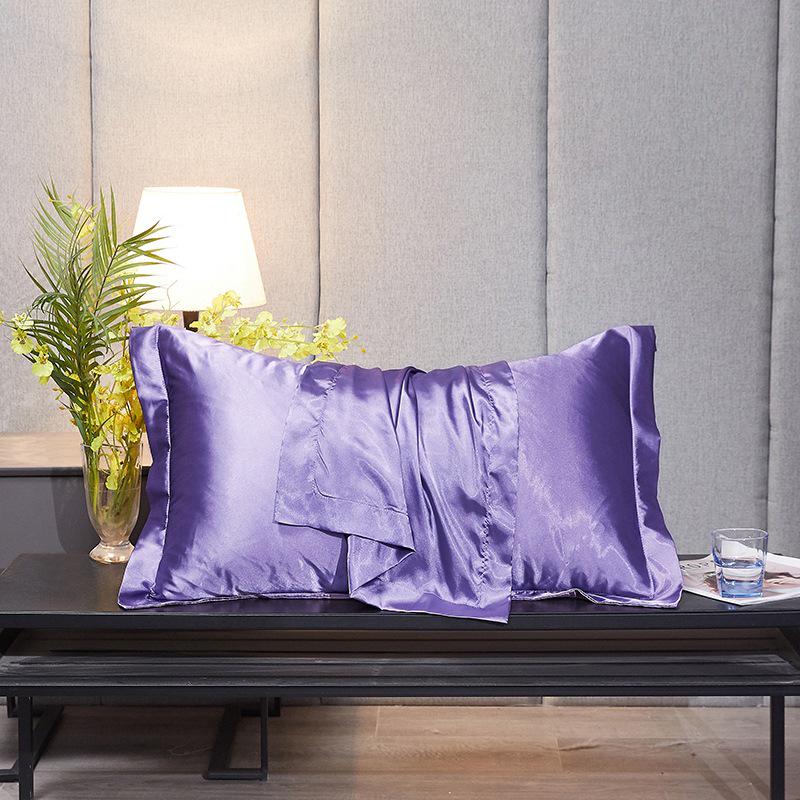 Double-Sided Mulberry Silk Pillowcase - Ice Silk, Wide Edge, Solid Color, and Beautiful Design.