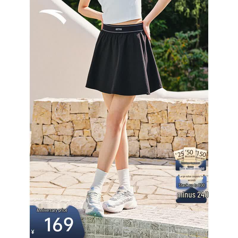 ANTA Women s Pleated Tennis Skirt L базовый черный