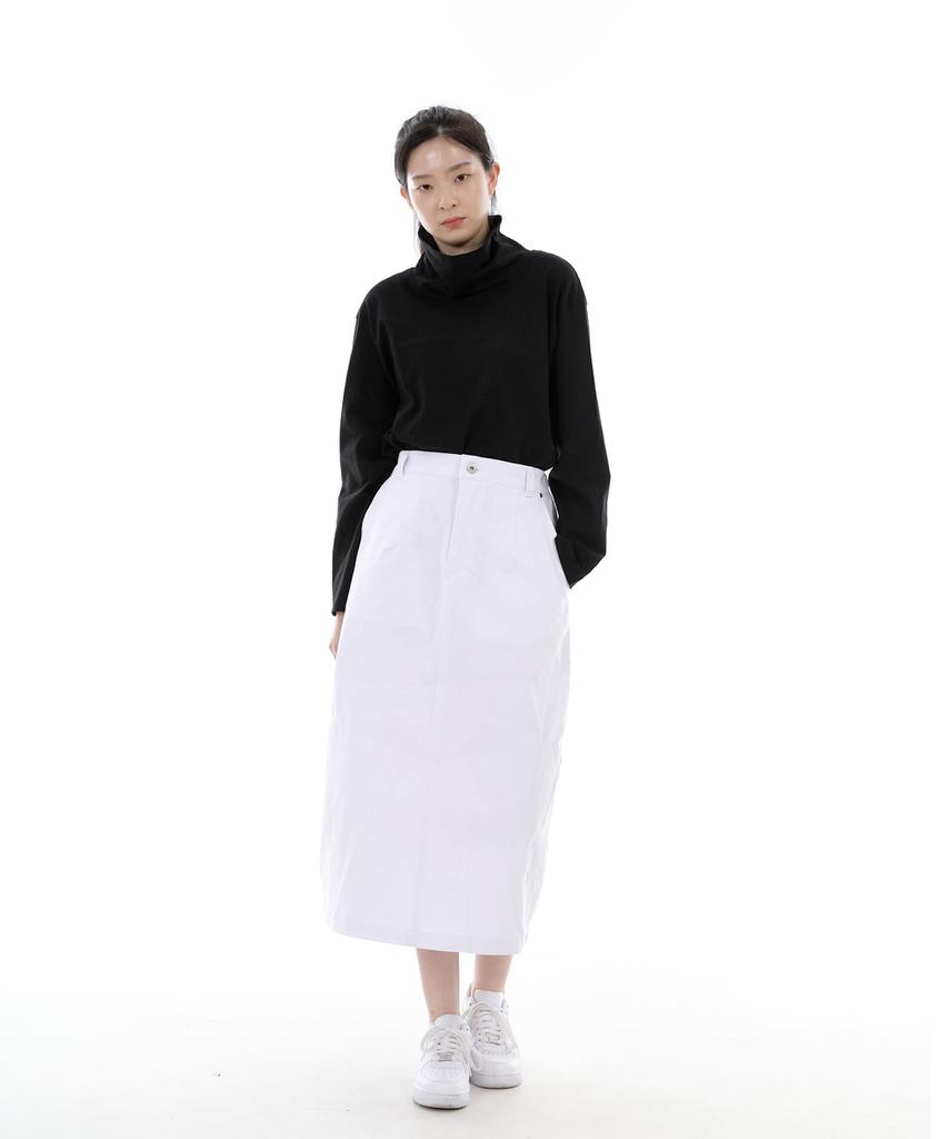 Seinteukeulu Wide Dome Half Band Long Skirt Wdh-1303 White